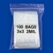 Clear Plastic Reclosable Zipper Bags 3x3 W/White Block (Package of 100)